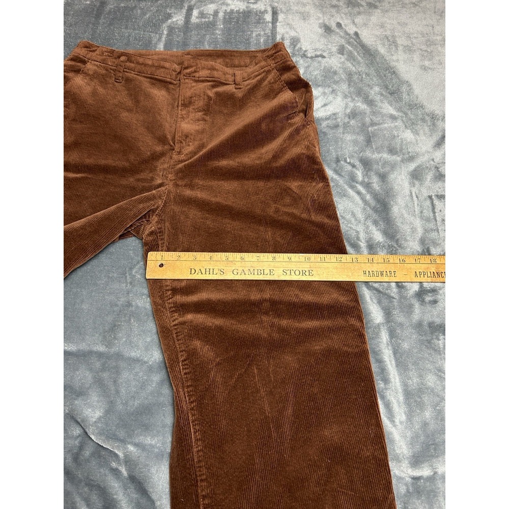 Gap Brown Corduroy Pants Womens 12 Tall Minimalist Normcore Stretch Wide Leg - Picture 7 of 14